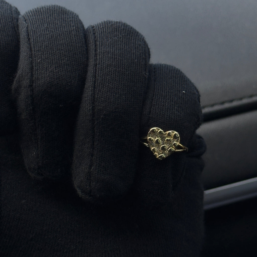 Gold plated nugget heart ring size 7