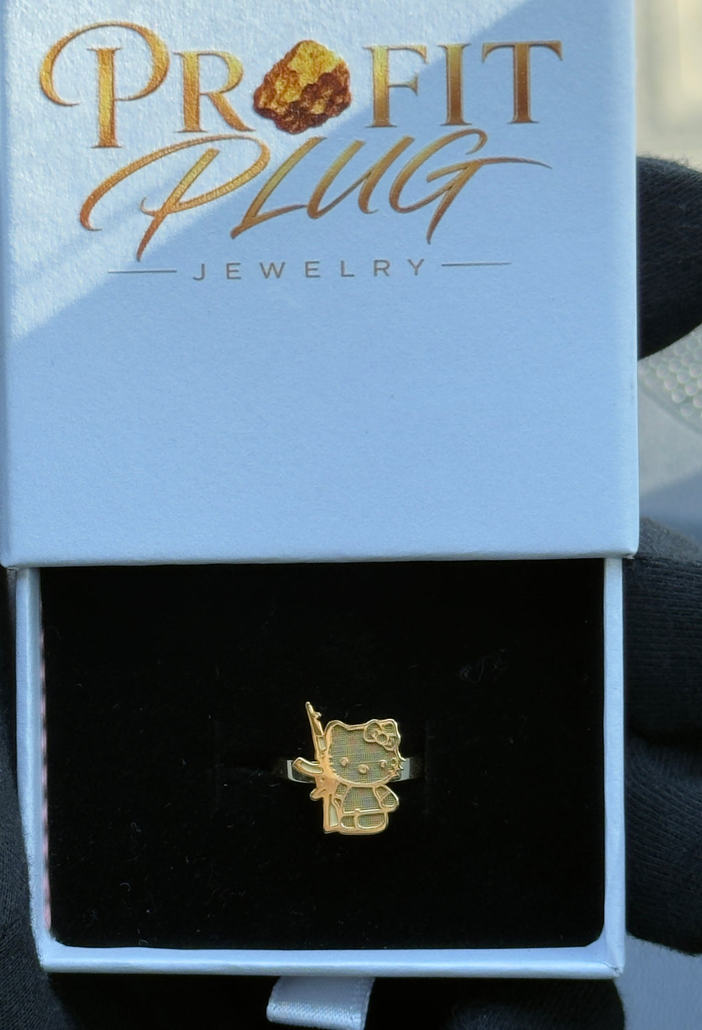 14k gold plated hello kitty ring size 7