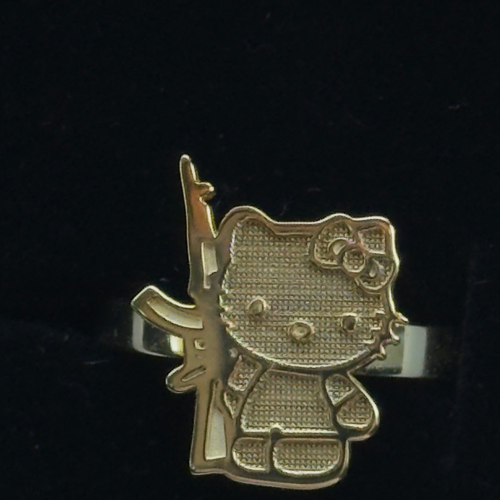 14k gold plated hello kitty ring size 7